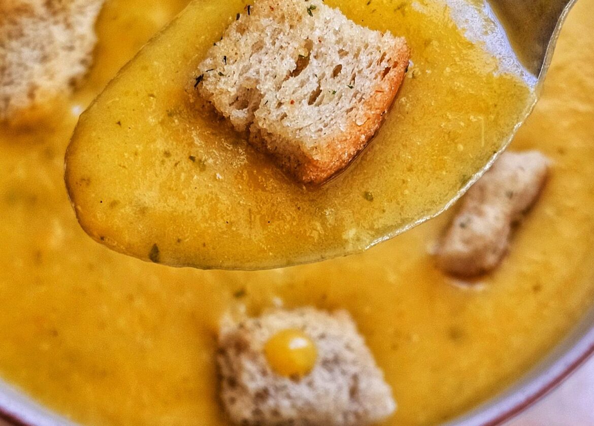 pumpkin soup with croutons