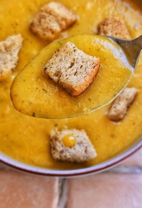 pumpkin soup with croutons