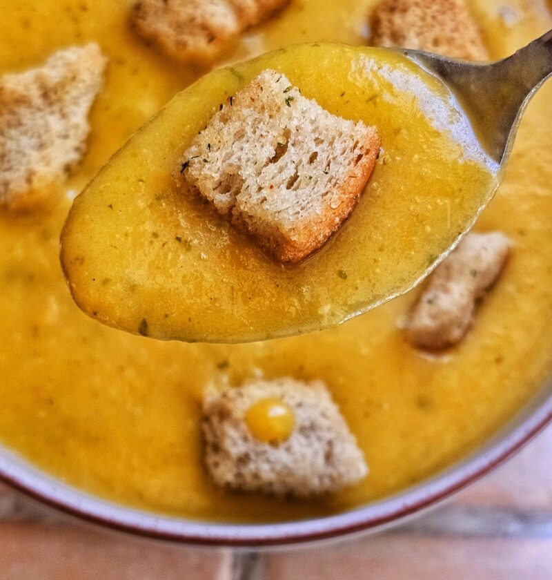 pumpkin soup with croutons