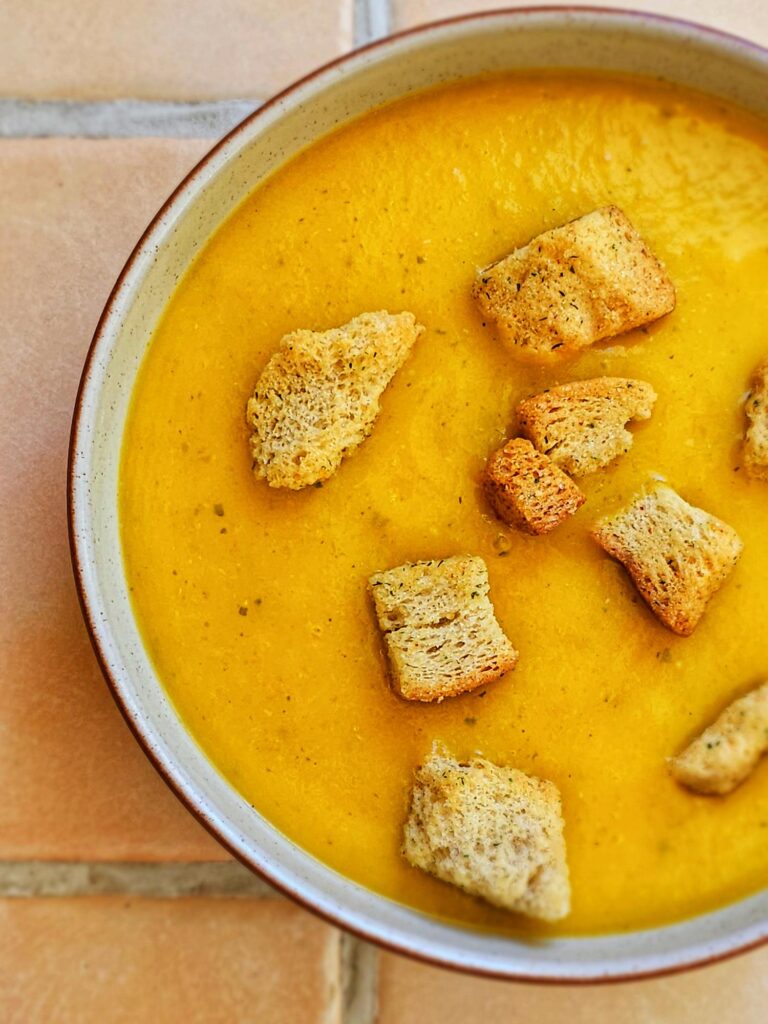 pumpkin soup with croutons